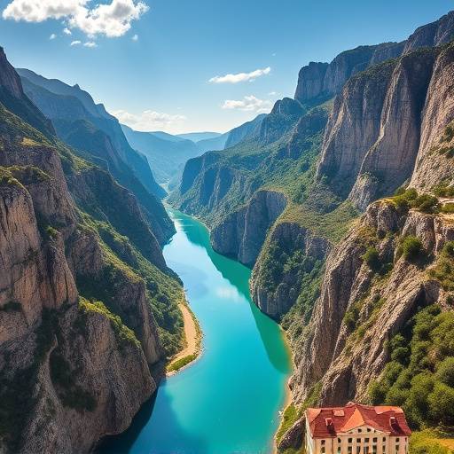 Gorges du Verdon : Vue panoramique sur les gorges avec des eaux turquoise.